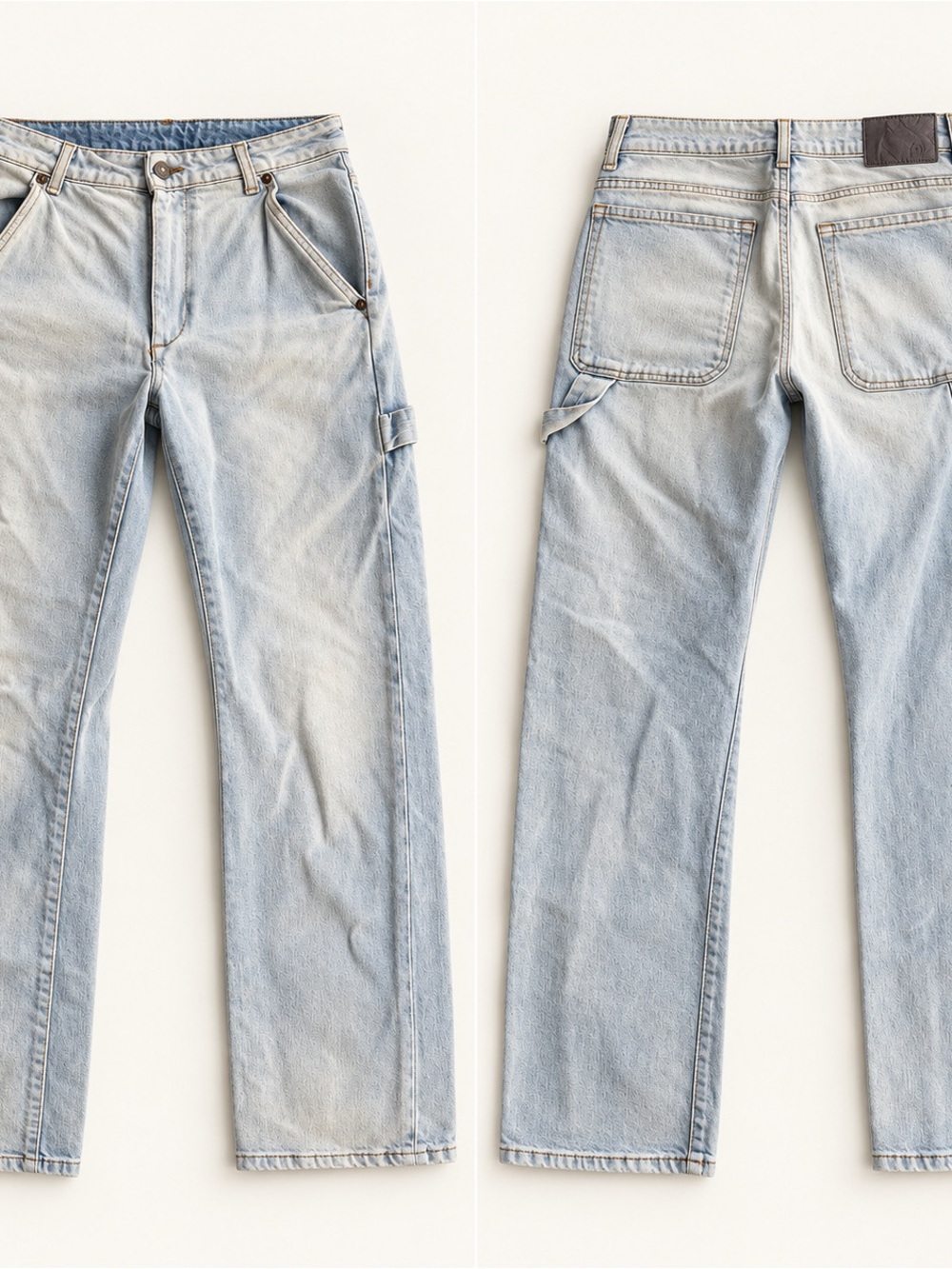 6397 Light-Wash Carpenter Utility Jeans, Size 25, Made in Italy